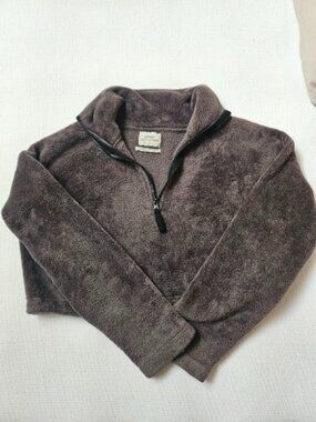 Urban Outfitters Women’s Small Dk Gray Poly Fleece Adjustable‎ Hem Crop Pullover